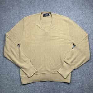 Vintage Robert Bruce Arnold Palmer V-Neck Wool Sweater Men's Large Made in USA